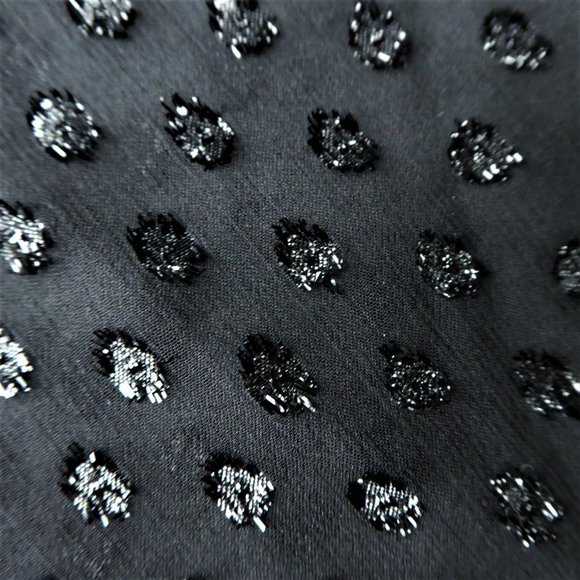 Vintage Lilly of California Sleeveless Blouse Black Sheer Cowl Neck Sparkley L - Picture 5 of 9